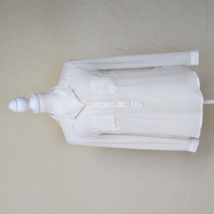 LOFT Cream Silky Long Sleeve Button Down Blouse Size Small Petite